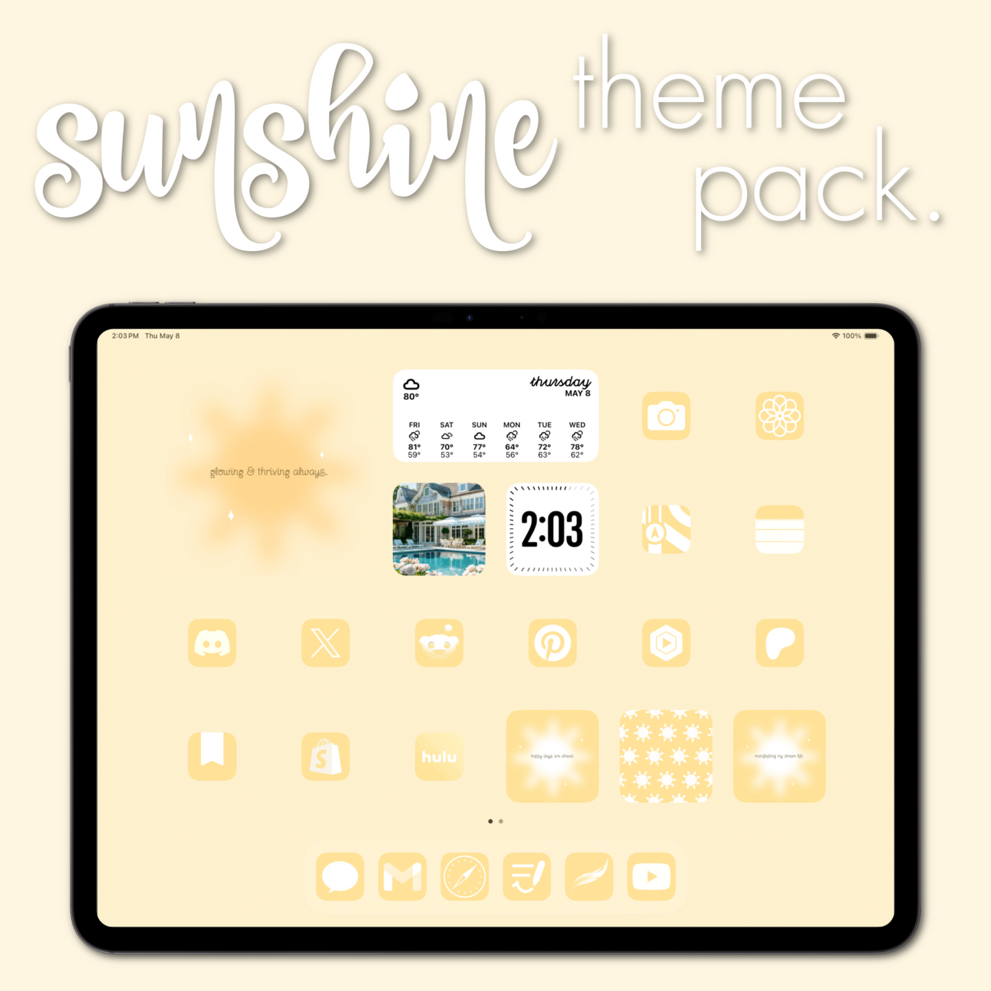 sunshine theme pack | ipad edition.