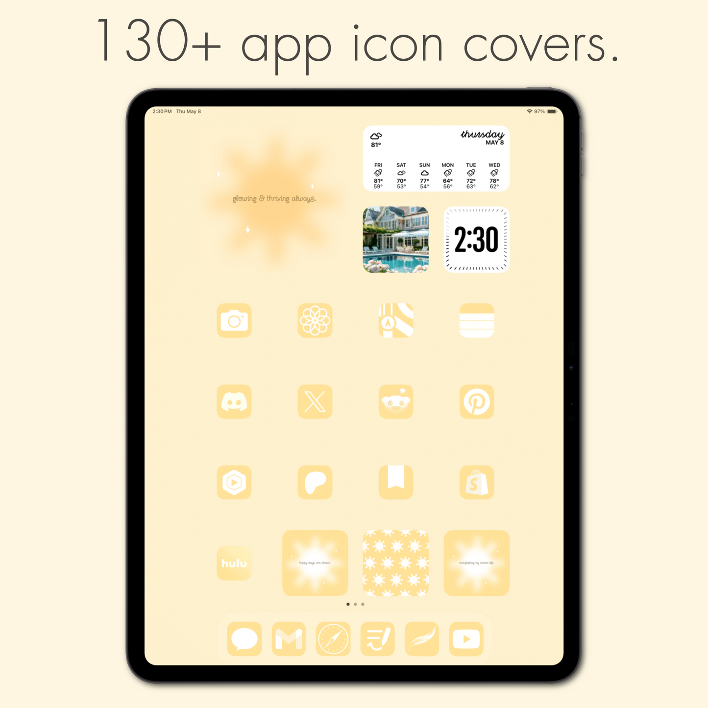 sunshine theme pack | ipad edition.