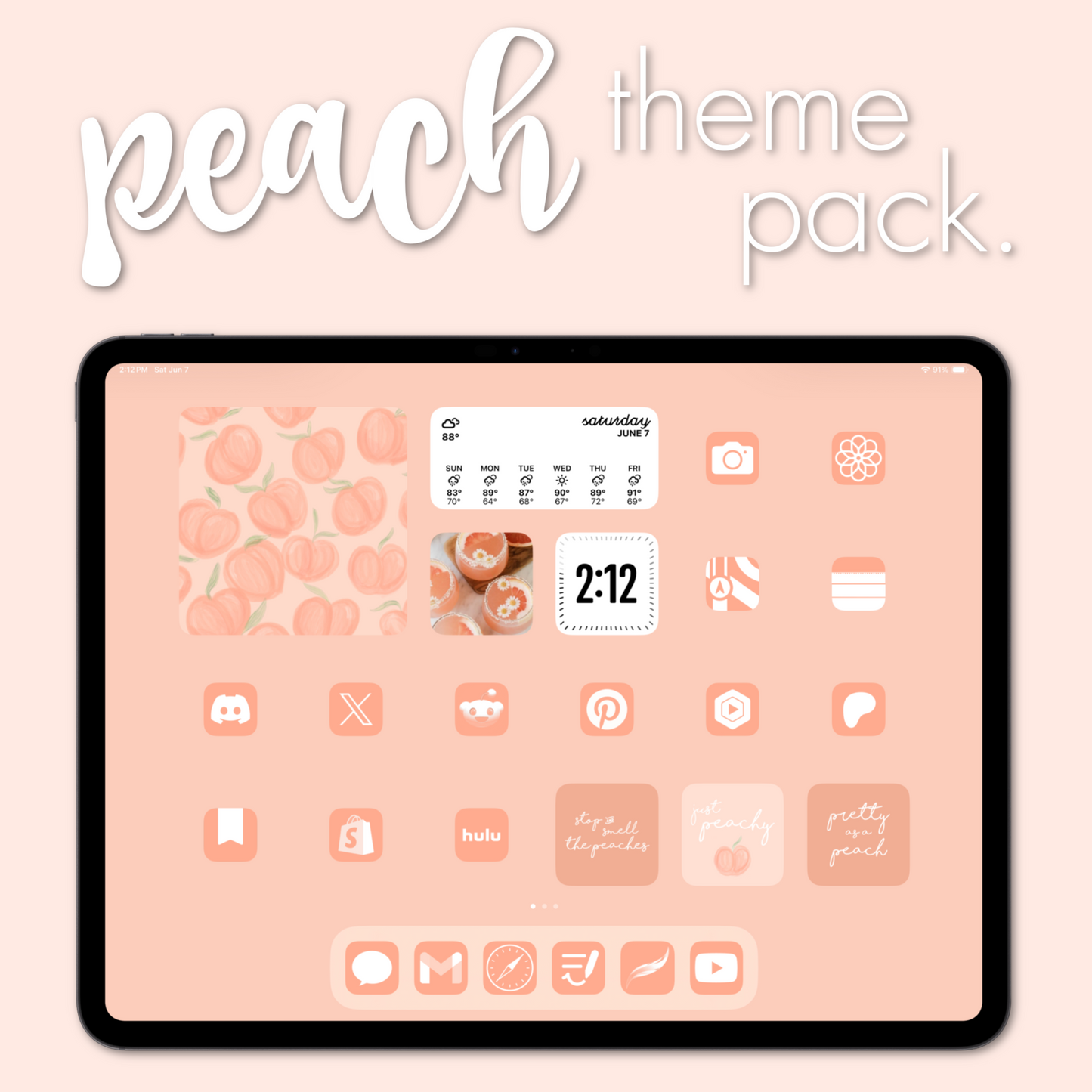 peach theme pack | ipad edition.