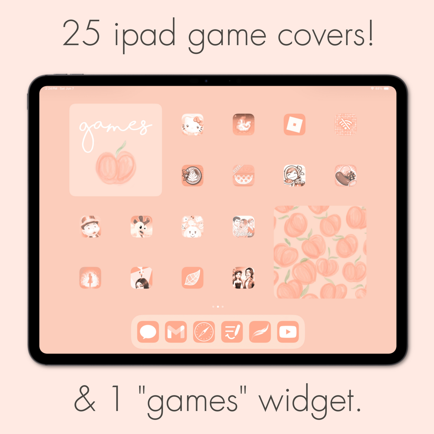 peach theme pack | ipad edition.