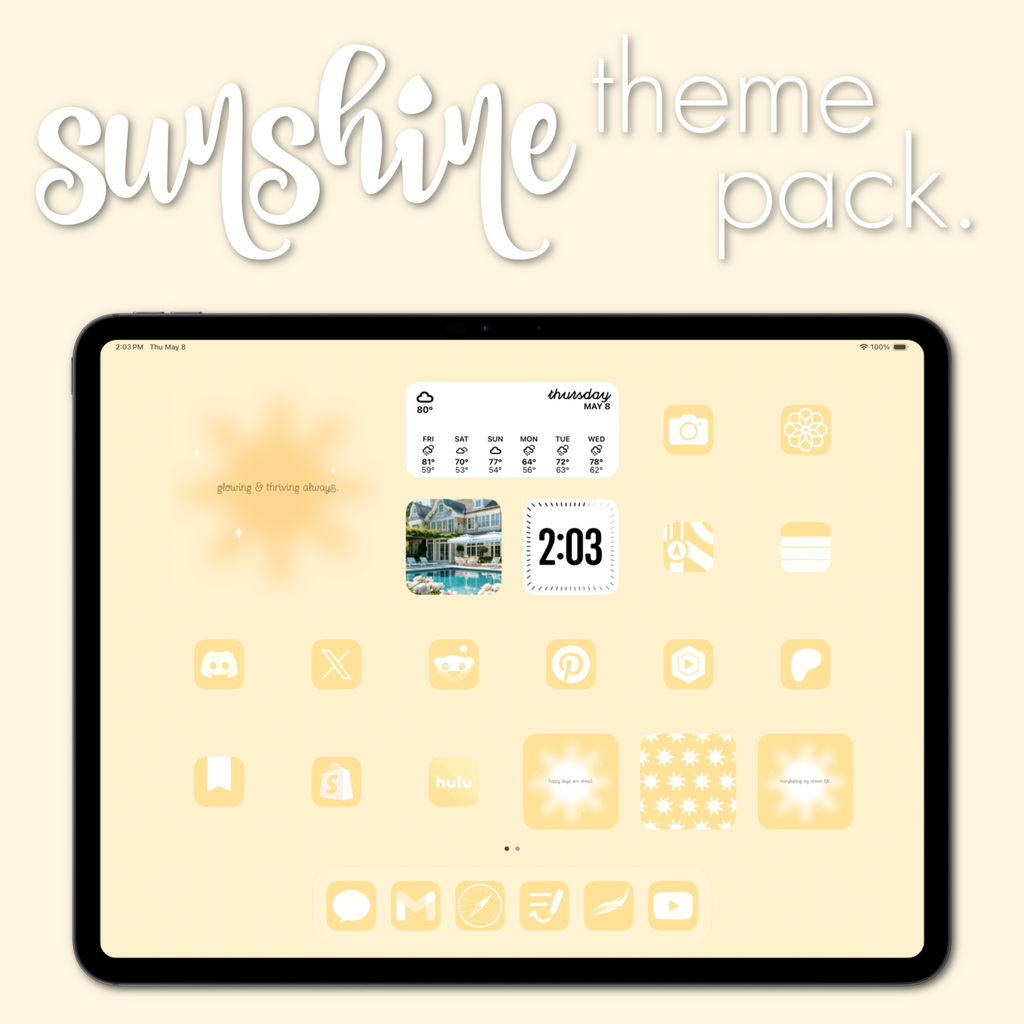 sunshine theme pack | ipad edition. - sagelle.
