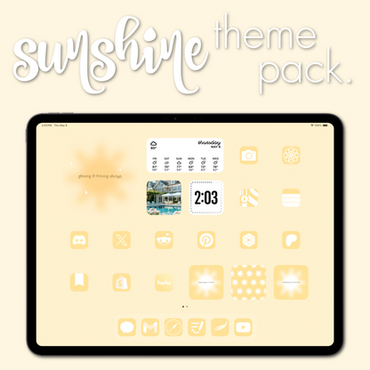 sunshine theme pack | ipad edition. - sagelle.