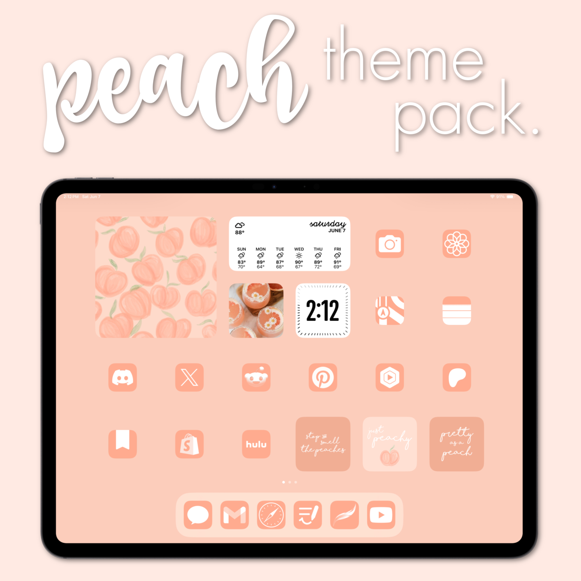 peach theme pack | ipad edition. - sagelle.