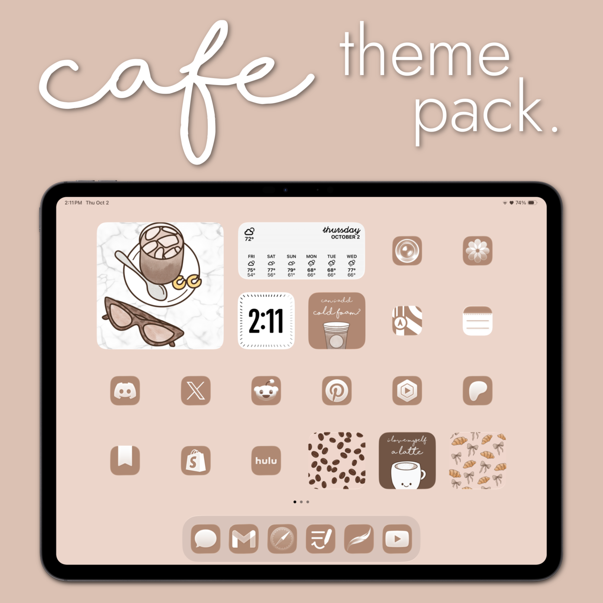 cafe theme pack | ipad edition. - sagelle.