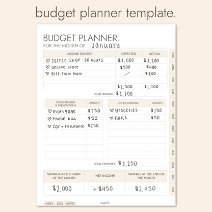 sagelle 2026 digital planner. - sagelle.