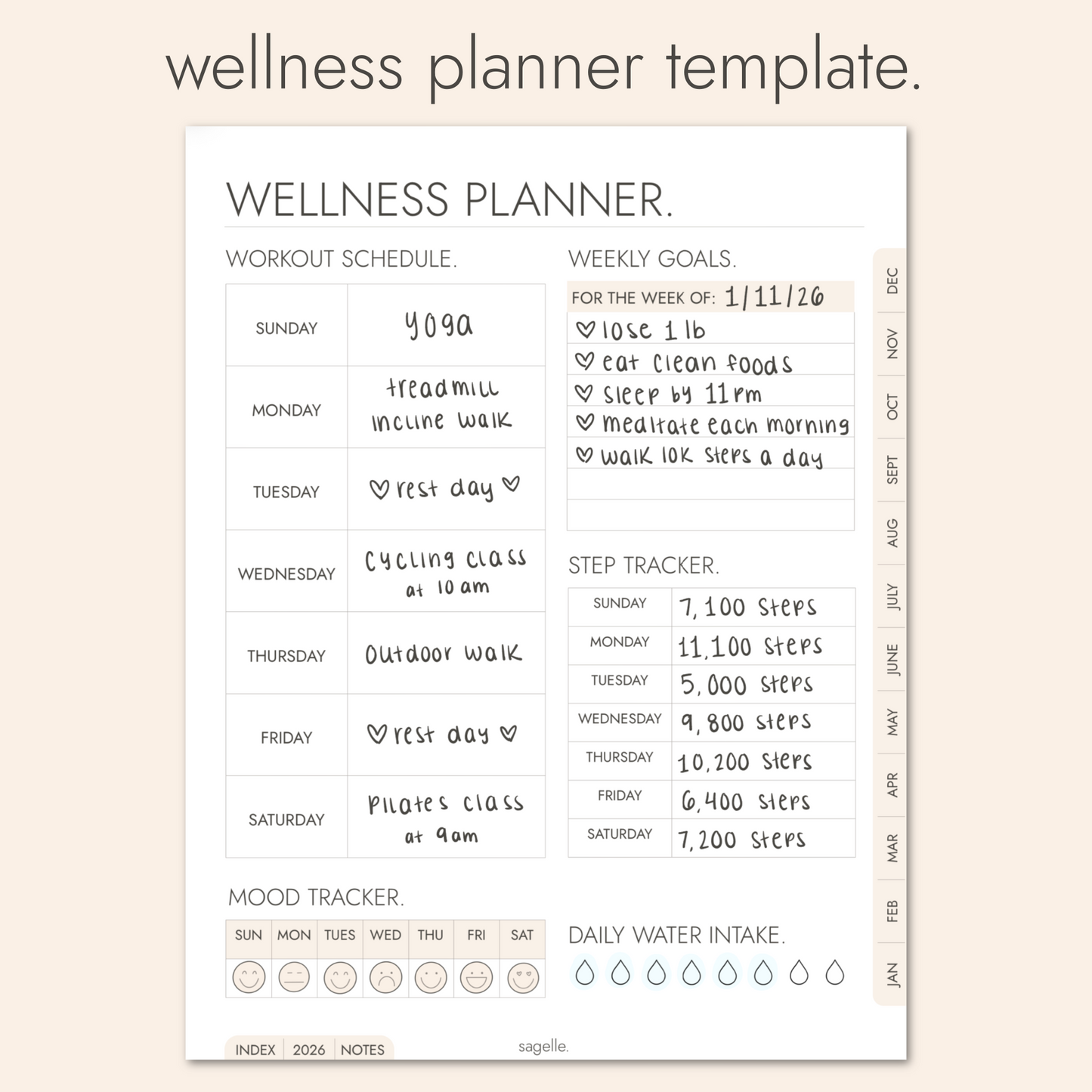 sagelle 2026 digital planner.
