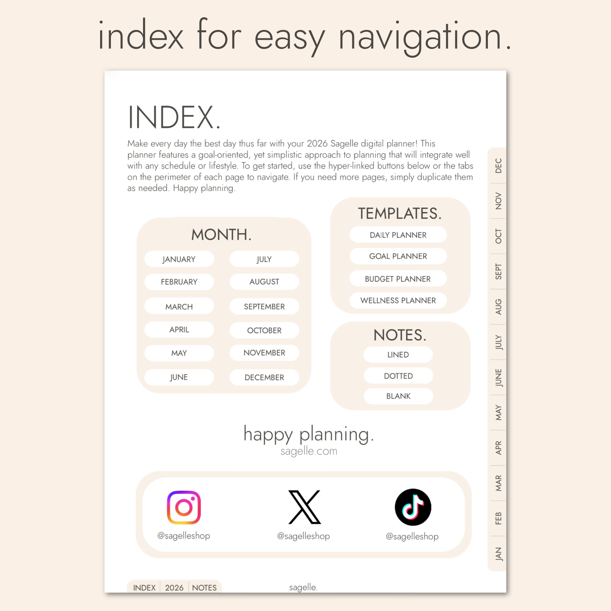 sagelle 2026 digital planner. - sagelle.