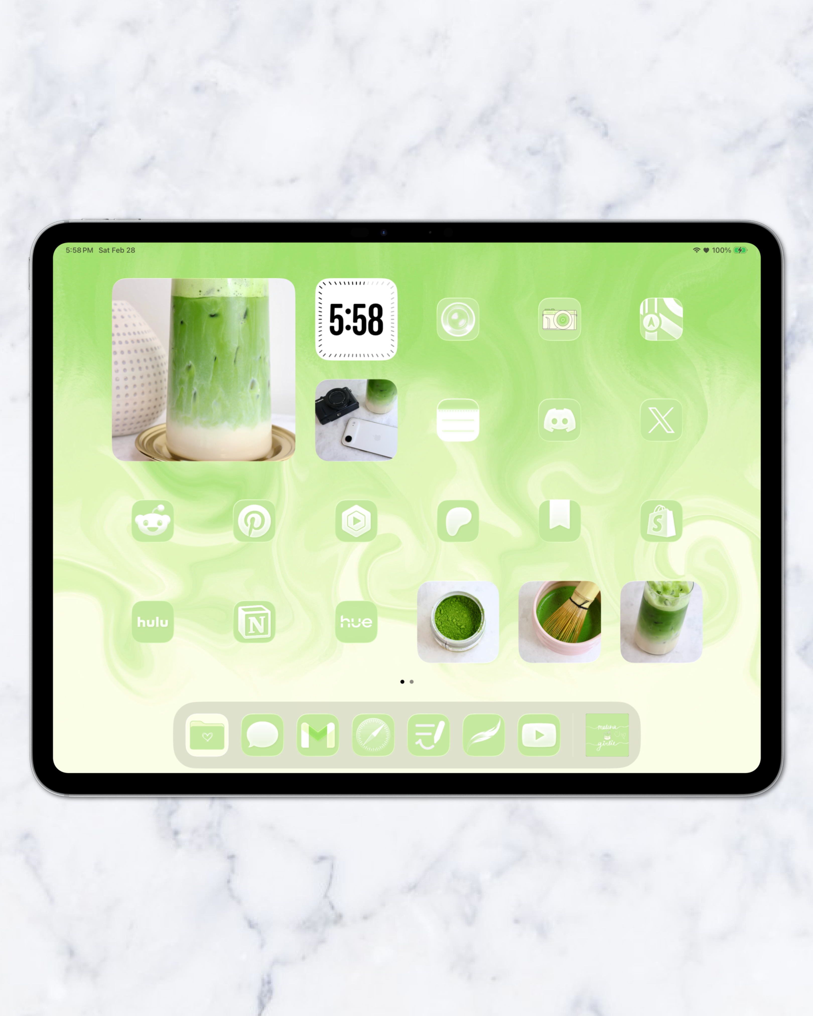 matcha girlie theme pack | ipad.