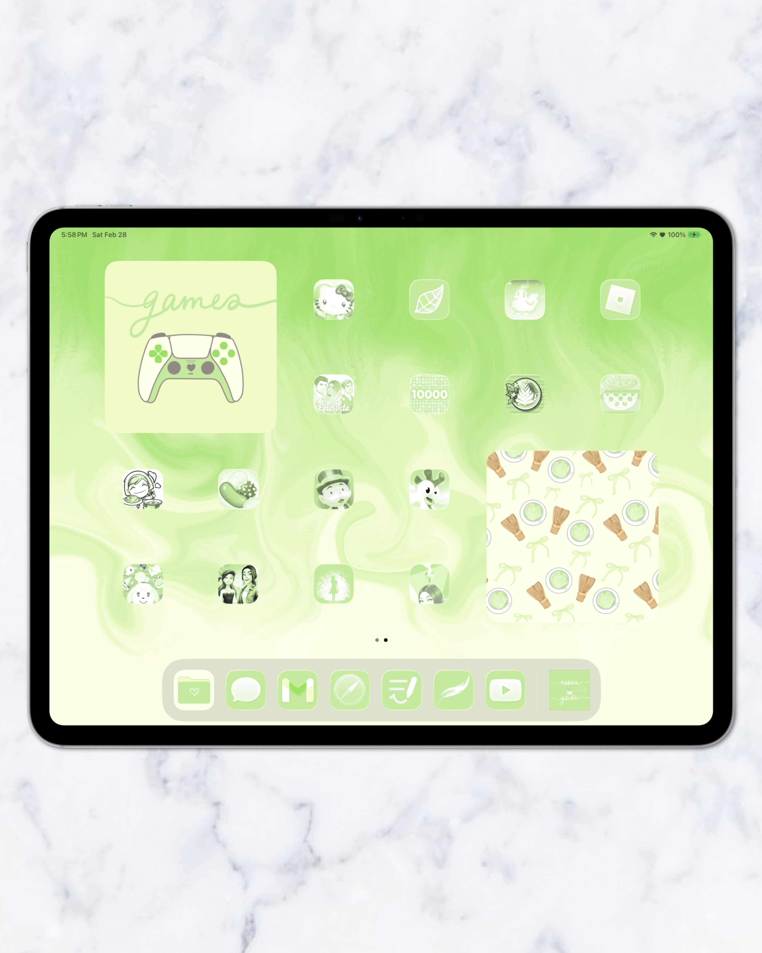 matcha girlie theme pack | ipad.