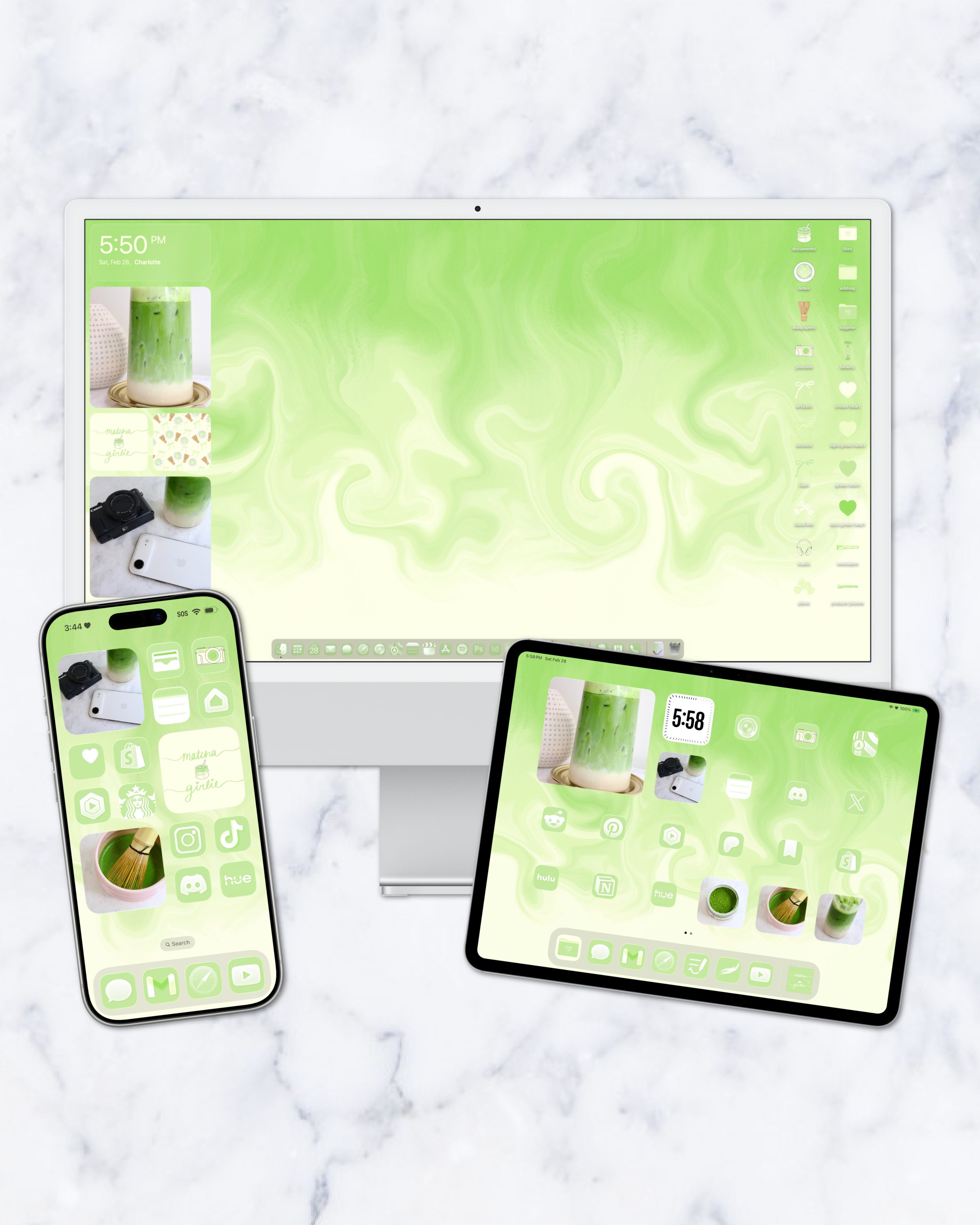 matcha girlie theme pack bundle.
