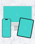 turquoise july 2026 calendar wallpapers for iphone, ipad and mac.