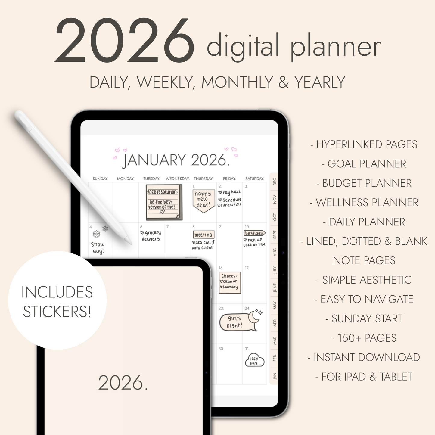 sagelle 2026 digital planner. - sagelle.