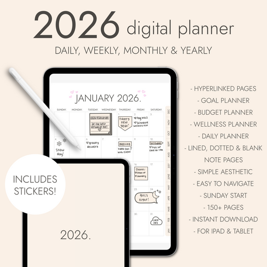 sagelle 2026 digital planner. - sagelle.