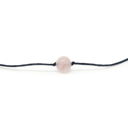 rose quartz choker - single - Camarda Crystals